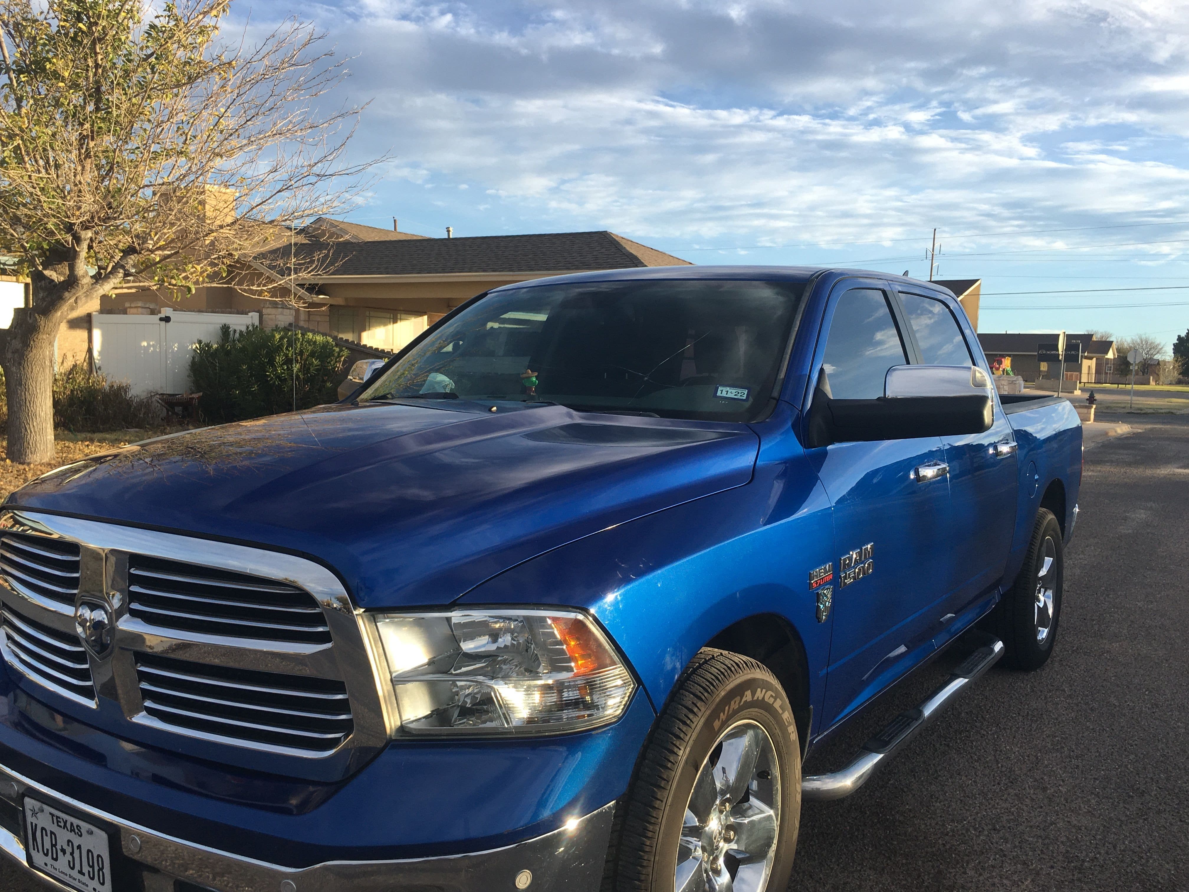 Professional car detail performed on blue Dodge Ram in Melbourne, FL